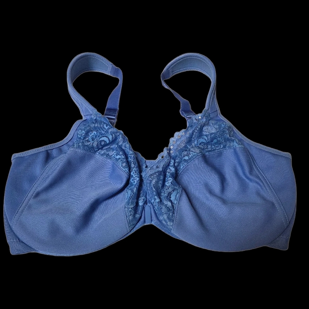 Glamorise Blue Lace Women's Bra, Size 38DD